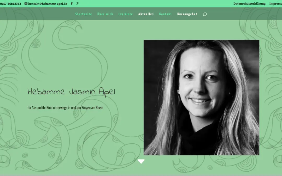 Eine Webseite für Hebamme Jasmin Apel